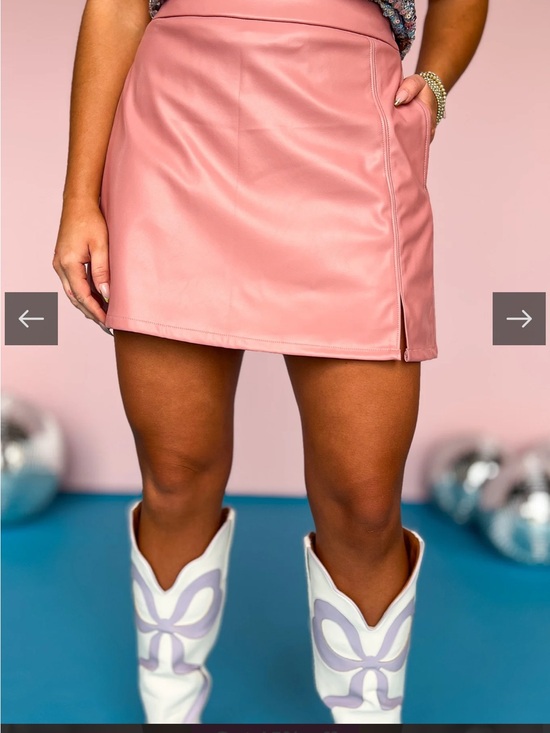 SSYS Dresses & Skirts - SSYS Demi Faux Leather Dusty Pink Mini Skirt